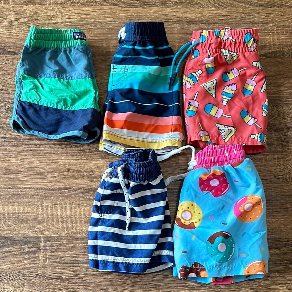 5 Colorful Kids' Swim Shorts Lot